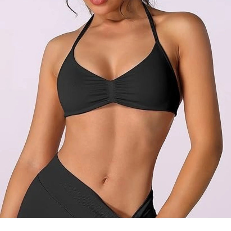 Top Feminino Strappy – Halter, Suporte Alto e Seamless