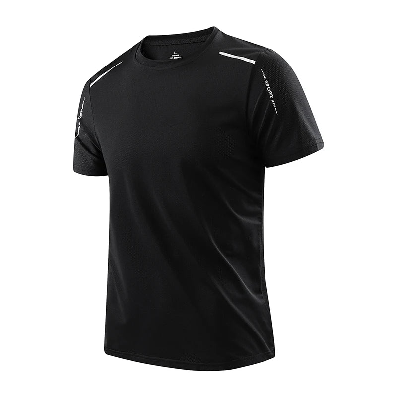 Camiseta Masculina para Corrida e Esportes ao Ar Livre – Secagem Rápida, Respirável, Macia e Elástica, Ideal para Caminhadas, Pesca e Verã
